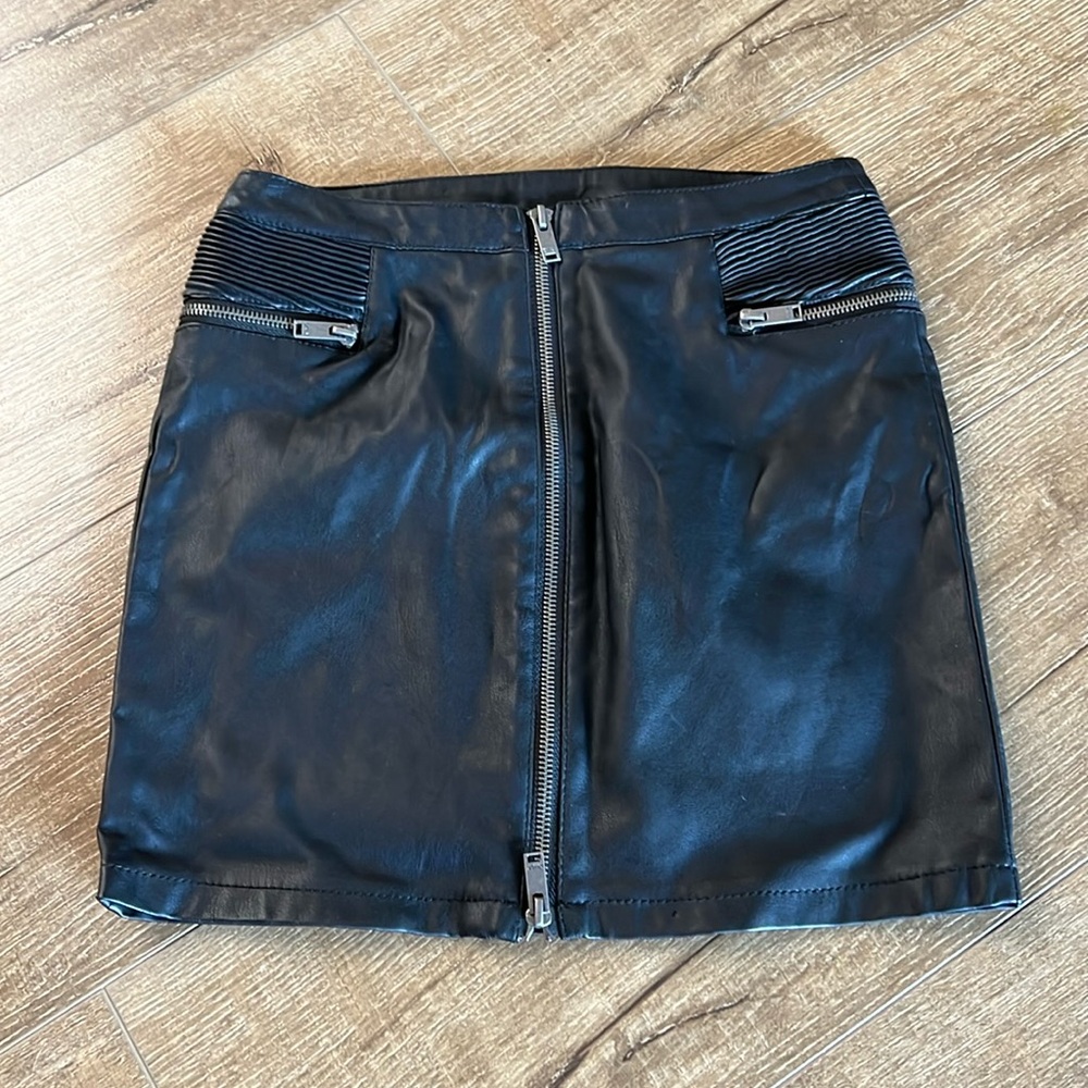 ASOS Zip up faux leather mini skirt